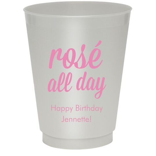 Rosé All Day Colored Shatterproof Cups